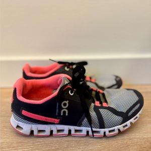 Women's ON Cloud Running Shoes Grey/Neon Pink Size W 8
